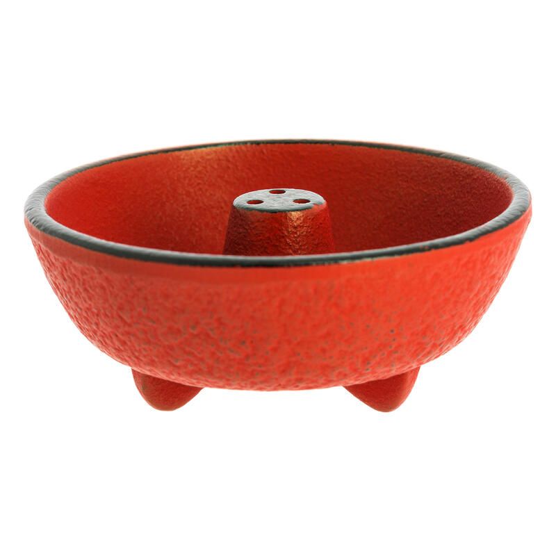 Red cast iron incense burner, IWACHU, fountain