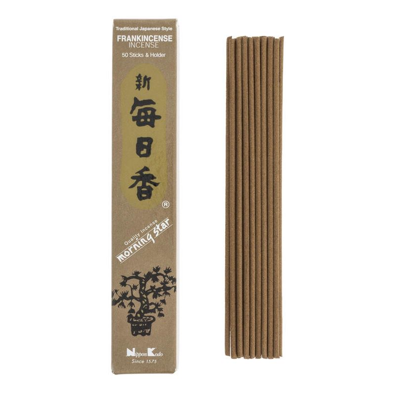 Box of 50 Japanese incense sticks, MORNING STAR FRANKINCENSE, olibanum scent