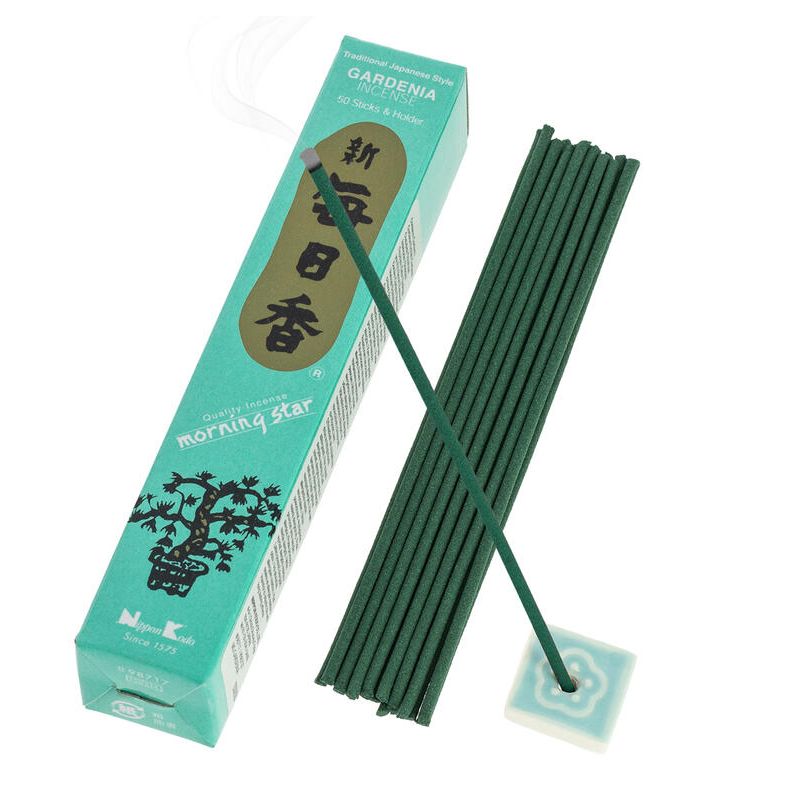 Box of 50 Japanese incense sticks, MORNING STAR GARDENIA, gardenia fragrance