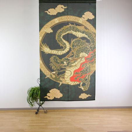 Japanese noren polyester curtain, RYU TO KUMO