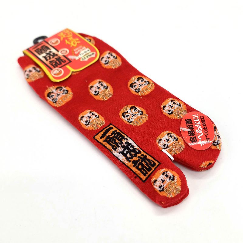 Chaussettes japonaises tabi en coton, motif Daruma, couleur au choix, 22-25 cm