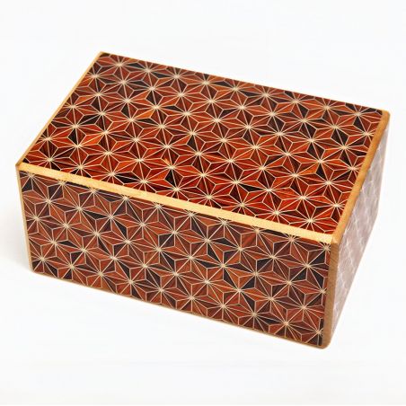 Secret box in traditional Yosegi marquetry from Hakone, ASANOHA, 21 levels