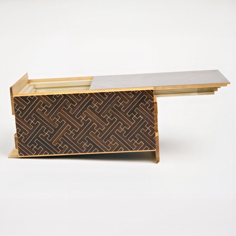 Secret box in traditional Yosegi marquetry from Hakone, SAYAGATA, 21 levels