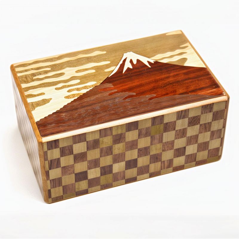 Secret box in traditional Yosegi marquetry from Hakone, FUJISAN KAMERIA, 10 levels