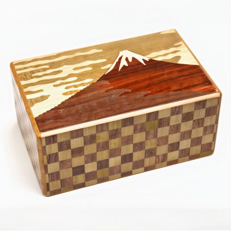 Caja secreta en marquetería tradicional Yosegi de Hakone, FUJISAN KAMERIA, 10 niveles