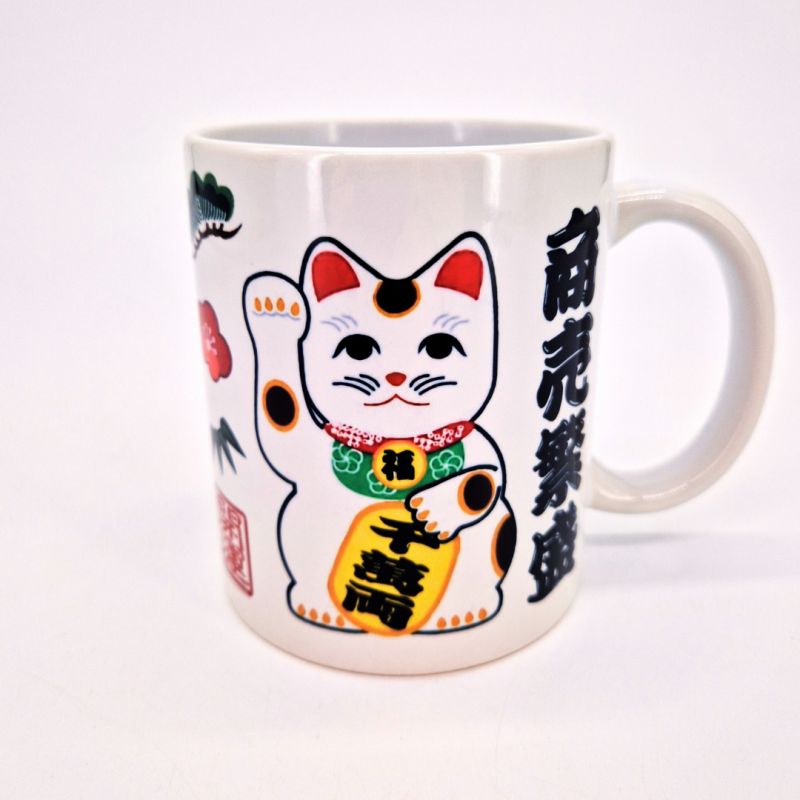 Ceramic tea cup with handle, MANEKINEKO