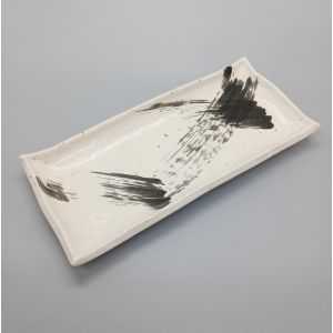 japanische rechteckige Platte, BURASHI, weiß