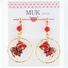 Boucles d'oreilles japonaises- Motif poissons rouges qui nagent