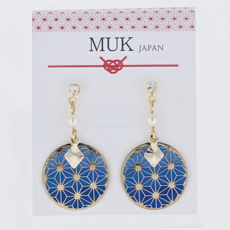 Boucles d'oreilles japonaises- Motif Feuille de chanvre