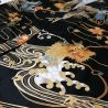 Black Japanese happi kimono with golden dragon in cotton for men - DORAGON