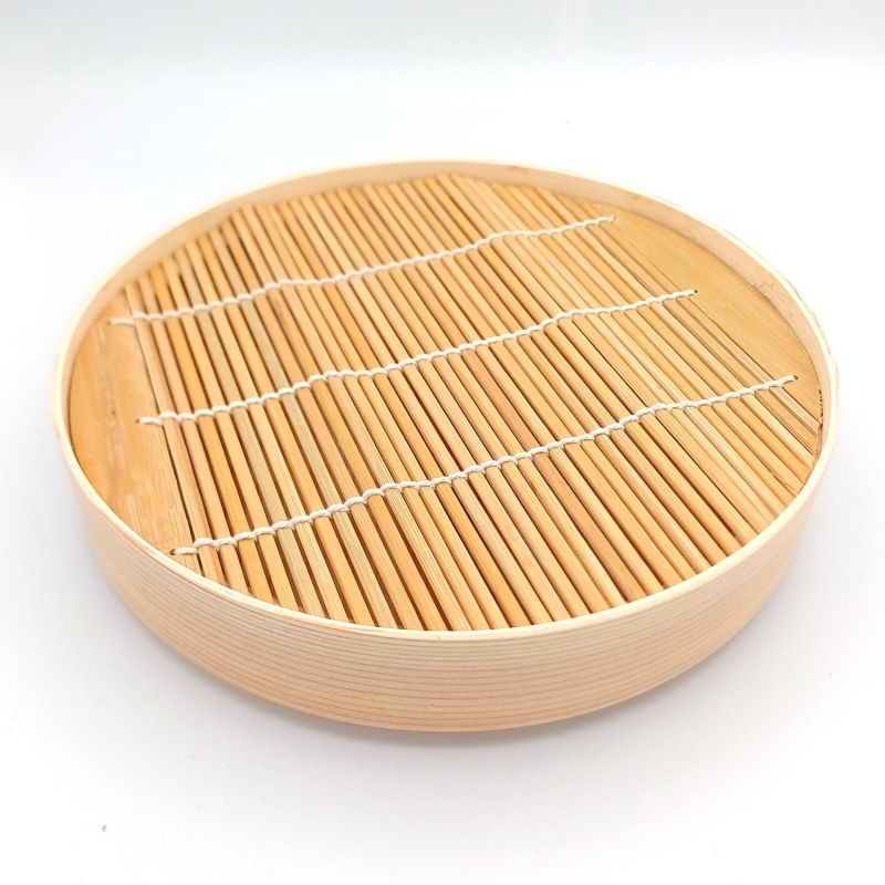 Round bamboo noodle dish, SURIWAPPA SOBAMORI, 22 cm