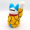 Manekineko japonés grande, gato de la suerte, KI KARAKUSA, amarillo y arabescos