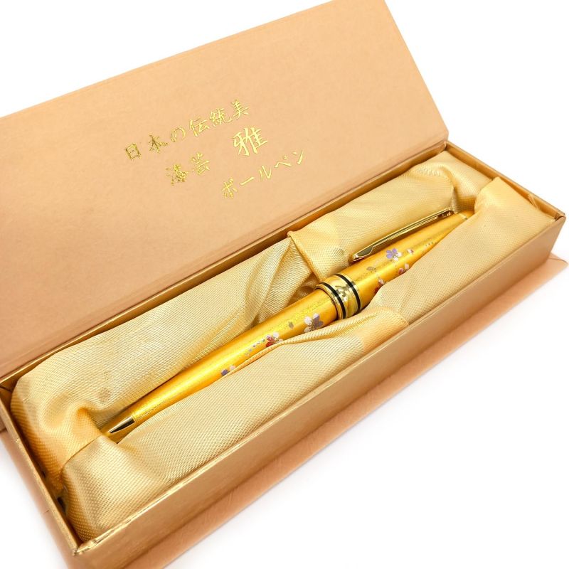 BORUPEN gold ballpoint pen box, Sakura flowers