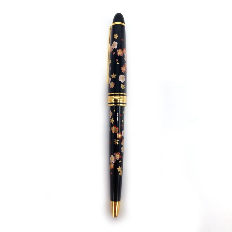 Ballpoint pen, black, in a box, Plum blossoms - UME