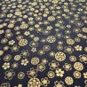 Japanese black cotton fabric, plum blossom pattern, SAKURA, made in Japan width 112 cm x 1m