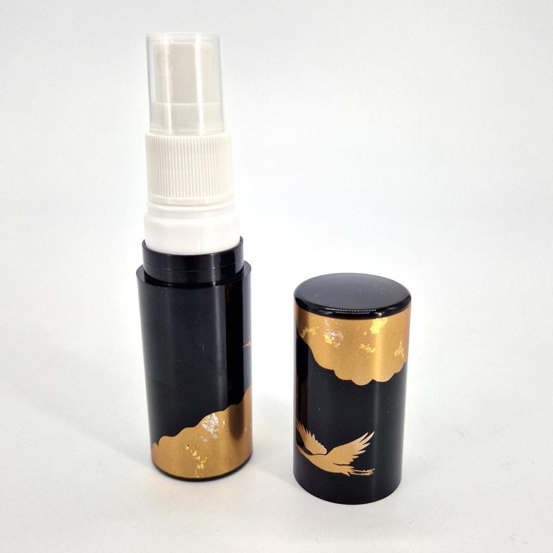 Japanese resin atomizer black crane pattern - TSURU