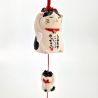 Ceramic wind bell in the shape of a manekineko, Happy- HAPPI