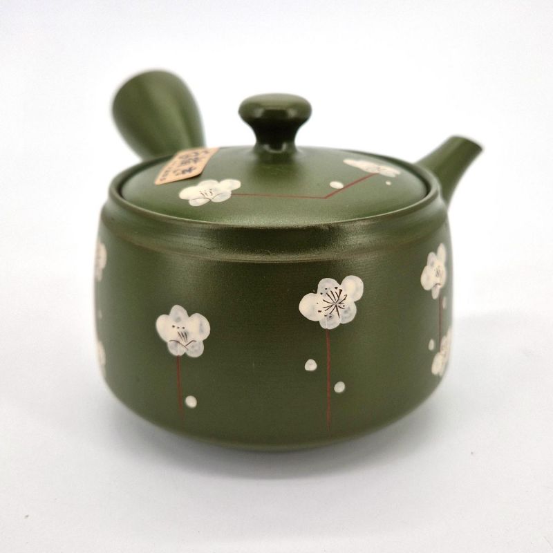 Tetera japonesa kyusu de cerámica marrón y verde, Sakura, 0,370 lt