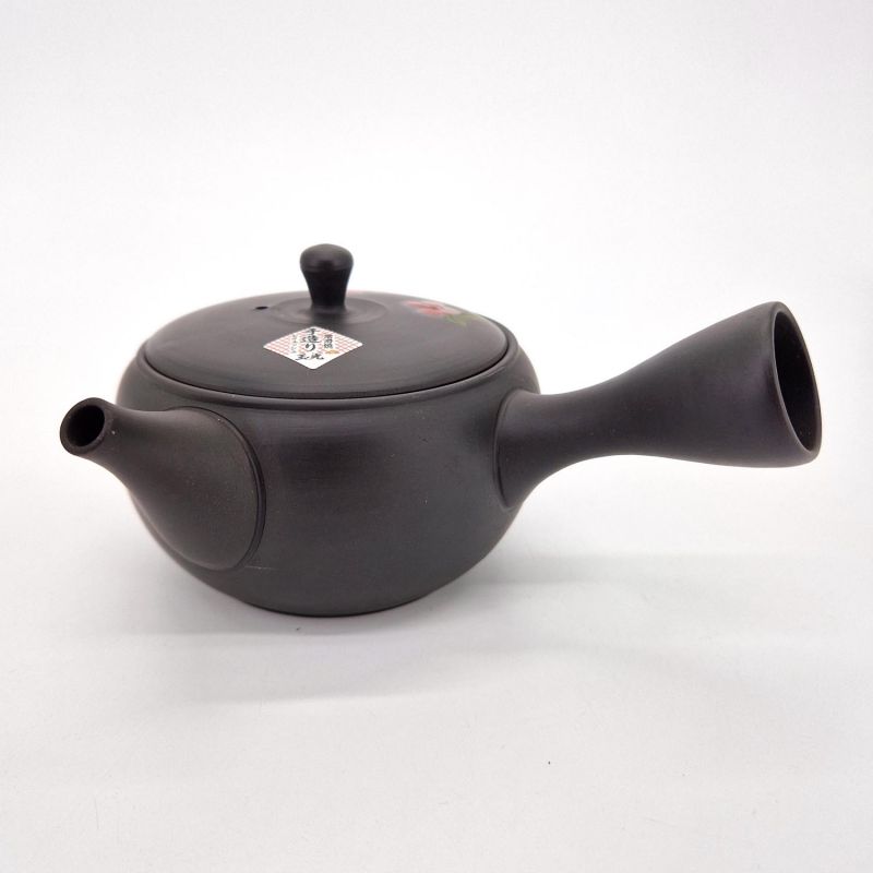 Japanese teapot tokoname kyusu, SEGATAKAI SAKURA, black and cherry blossoms