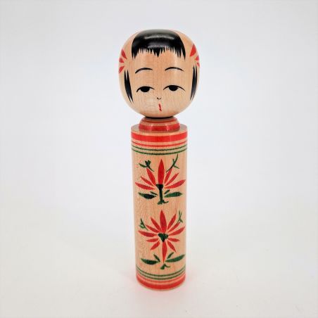 Bambola Kokeshi giapponese, nuova, in legno - tipo Naruko - 12 cm