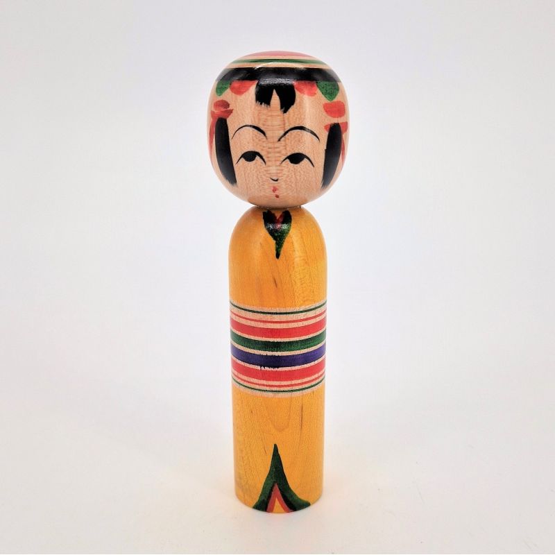 Muñeca japonesa Kokeshi, nueva, de madera - tipo YAJIRO - 12cm