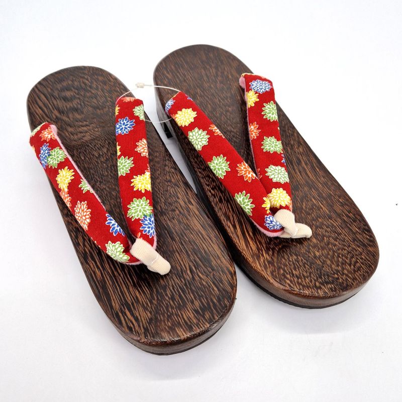 the pair of Japanese Geta clogs, red, HGT-2 Kikko