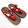 Paar japanische Geta-Clogs, rot, HGT-2 TSUBAKI