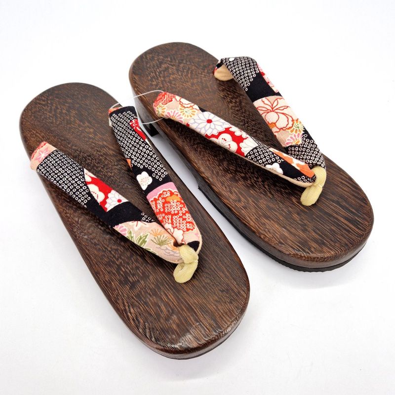 el par de zuecos japoneses Geta, HGT-2 Patchwork