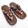 the pair of Japanese Geta clogs, HGT-2 Flowers HANA