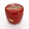 Japanese red natsume tea box in traditional pattern resin, KODAIJI, 40g