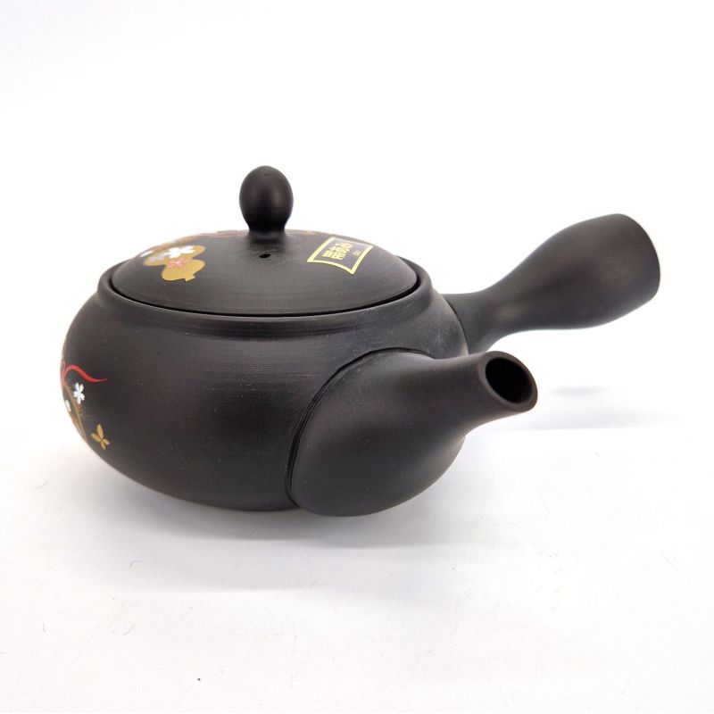 Tetera japonesa kyusu de arcilla tokoname negra con diseño de calabaza, HYOTA, 33 cl