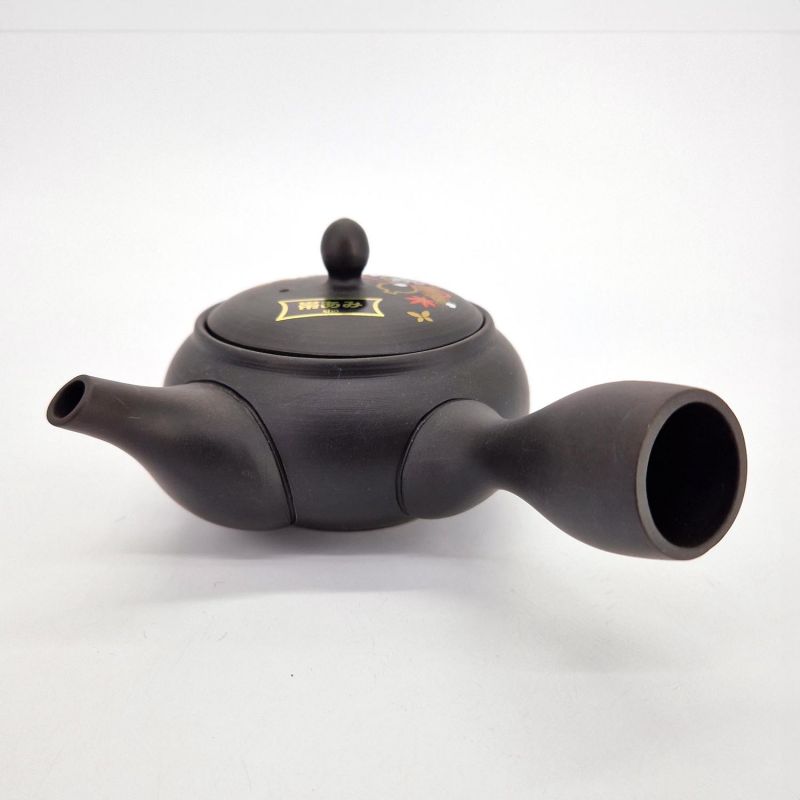 Tetera japonesa kyusu de arcilla tokoname negra con diseño de calabaza, HYOTA, 33 cl