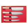 Coffret de 4 couteaux japonais Santoku Nakiri Sashimi Deba - SEKIRYU