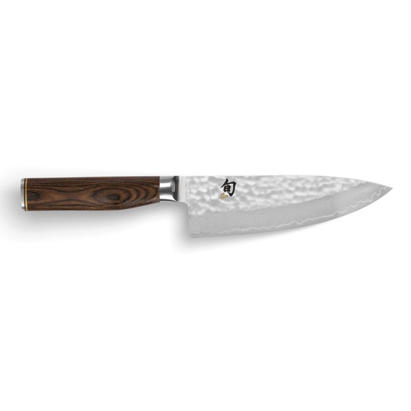 Japanese kitchen knife with walnut handle for cutting meat and fish, CHEF SHUN PREMIER, 15 cm