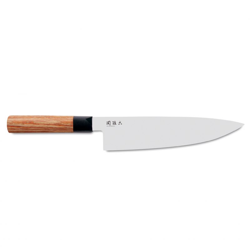 Coltello da cucina giapponese con manico in legno rosso per tagliare la carne, GYUTO SEKI MAGOROKU, 20 cm