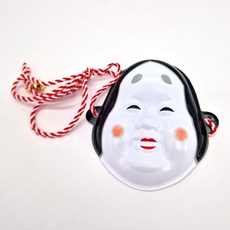 Mini masque de nô japonais traditionnel, OKAME