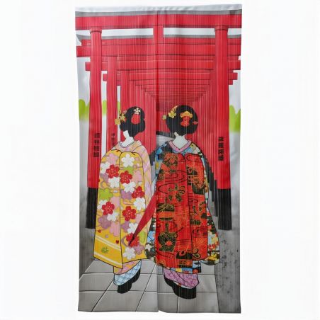 Rideau japonais Noren en polyester, GEISHA TORI