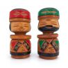 Duo de Poupée en bois japonaise, AINU KOKESHI VINTAGE , 12.5 cm