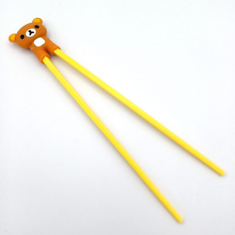 chopsticks with plastic chopstick helper, Bear - Kuma