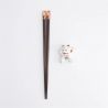 Tokyo red chopsticks gift box with Lucky Cat rest