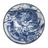 Japanese ceramic dragon ramen bowl RYU, blue and white