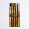 Set of wooden chopsticks, 5 colors Tokyo Design Studio