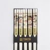 Set mit 5 japanischen Essstäbchen - Erotik Shunga weiß