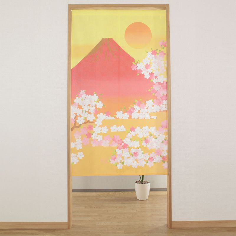 Japanese Noren Curtain, orange, 85 x 150cm, Sakura and Fuji HANAMI