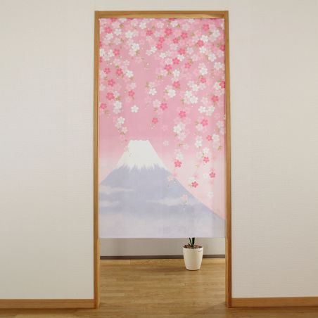 Japanese Noren Curtain, Pink, 85 x 150cm, Sakura and Fuji Chiyonofuji