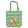 Borsa tote in cotone 100% Il cane Shiba e i suoi motivi floreali - PATAN