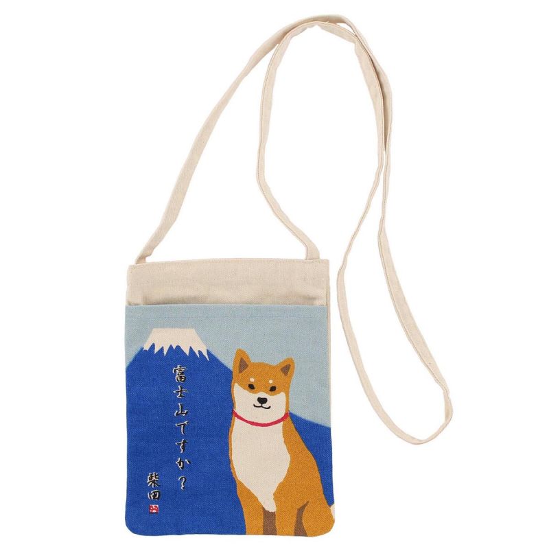 Petit Sac tote bag 100% coton Mont Fuji et Chien Shiba- FUJISAN