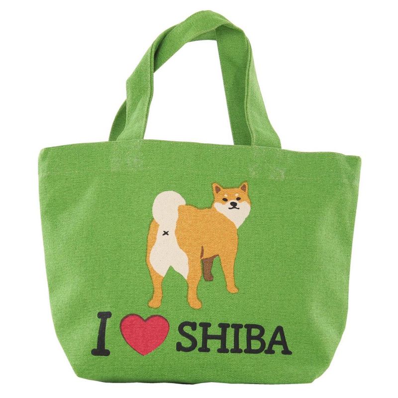 Small 100% cotton tote bag, I Love Shiba