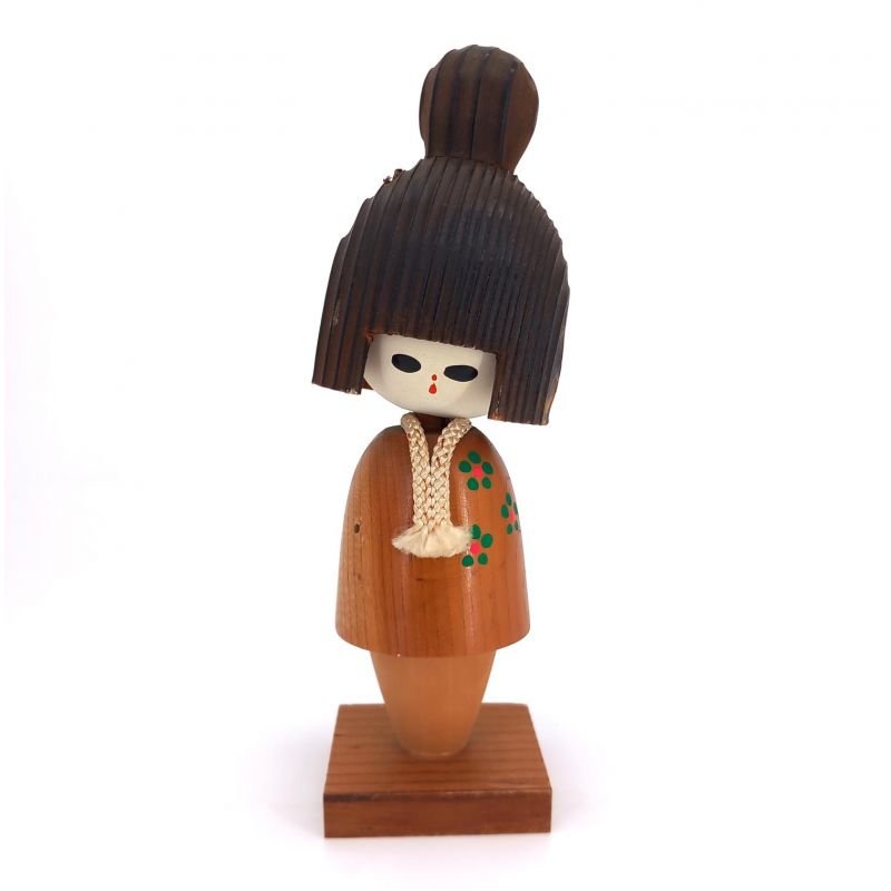 Muñeca japonesa de madera, KOKESHI VINTAGE, 21cm