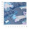 large sheet of Japanese paper, YUZEN WASHI, blue, Flower carriage and precious mist